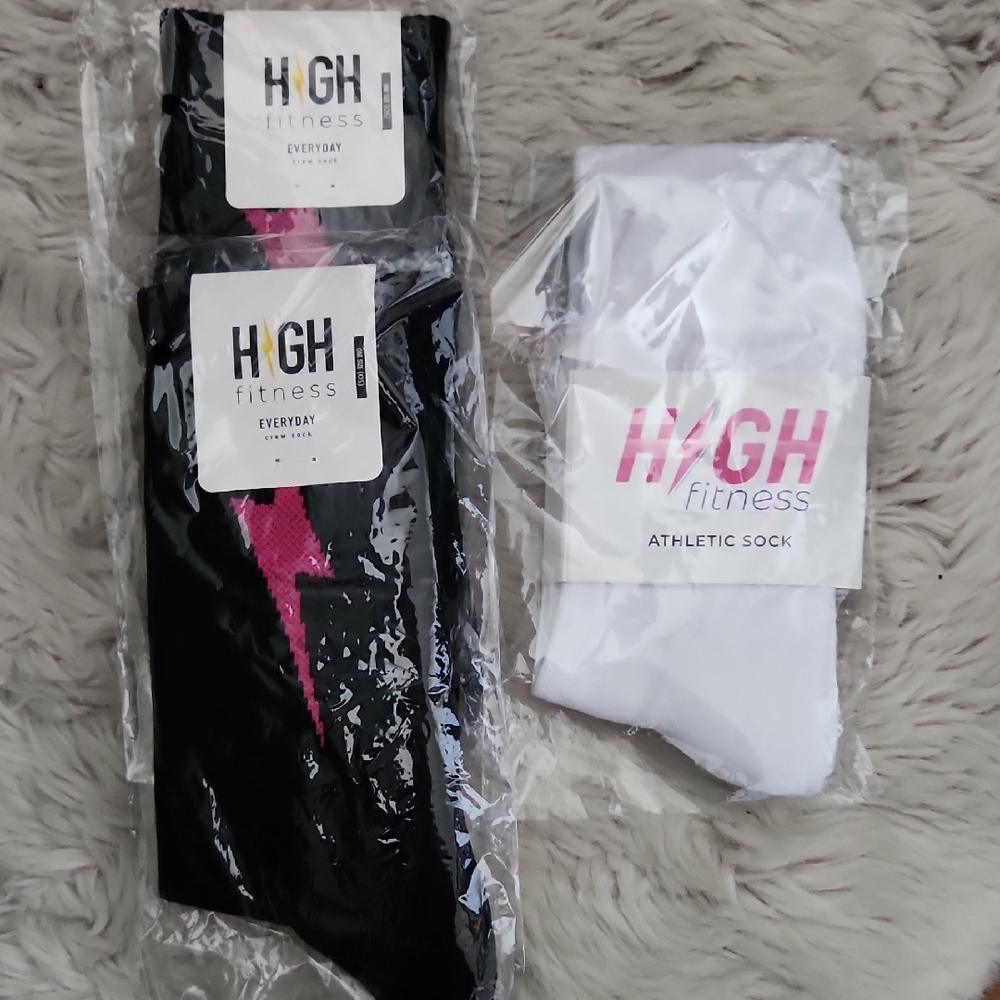 High Fitness NWT 3 Pack Socks One Size